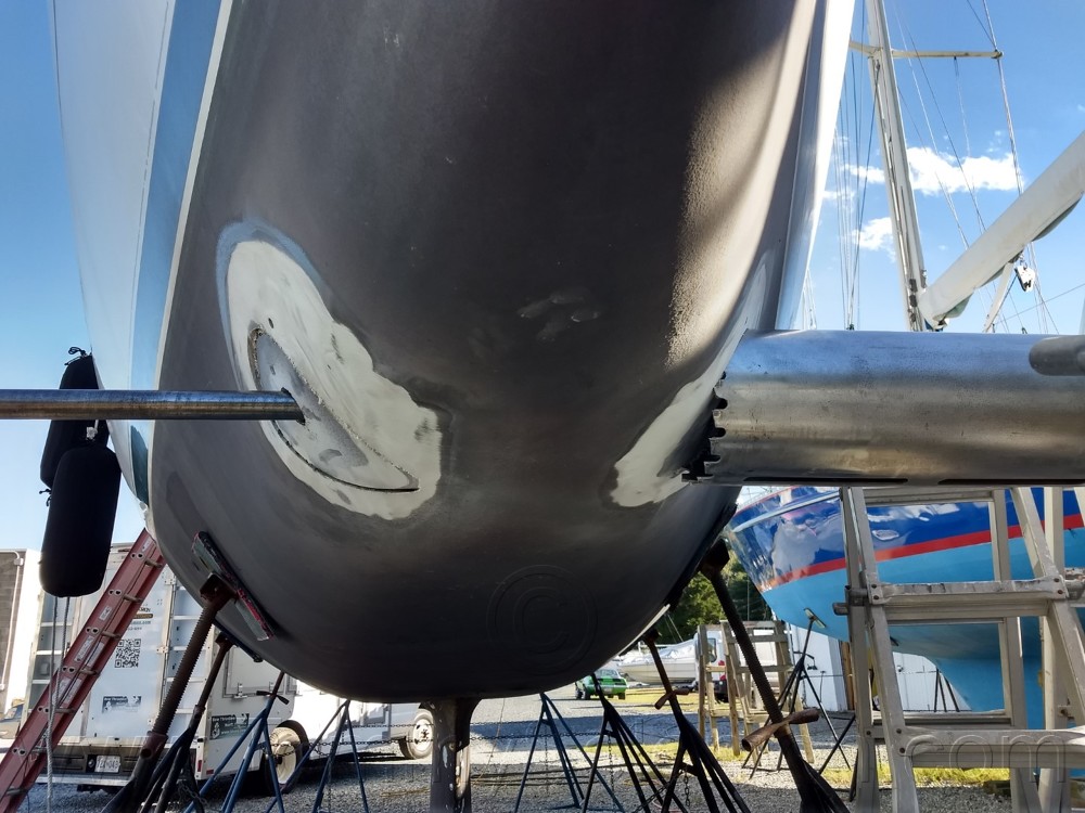 1999 Beneteau 38 Oceanis Bow Thruster Tube Install - 16